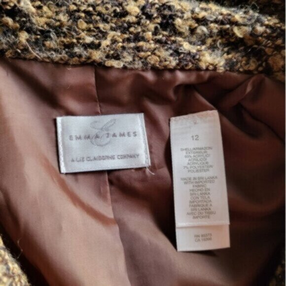 Liz Claiborne Zip Blazer  Shearling Jacket Sz 12 - Picture 9 of 12